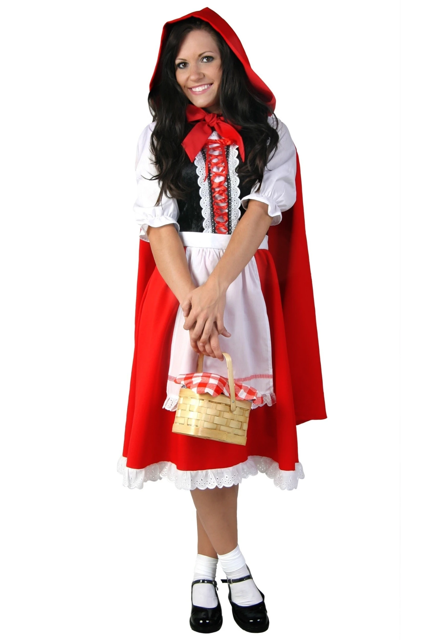 Women's Plus Size Little Red Riding Hood Costume Dress 7 Women's Plus Size Little Red Riding Hood Costume Dress - Image 5