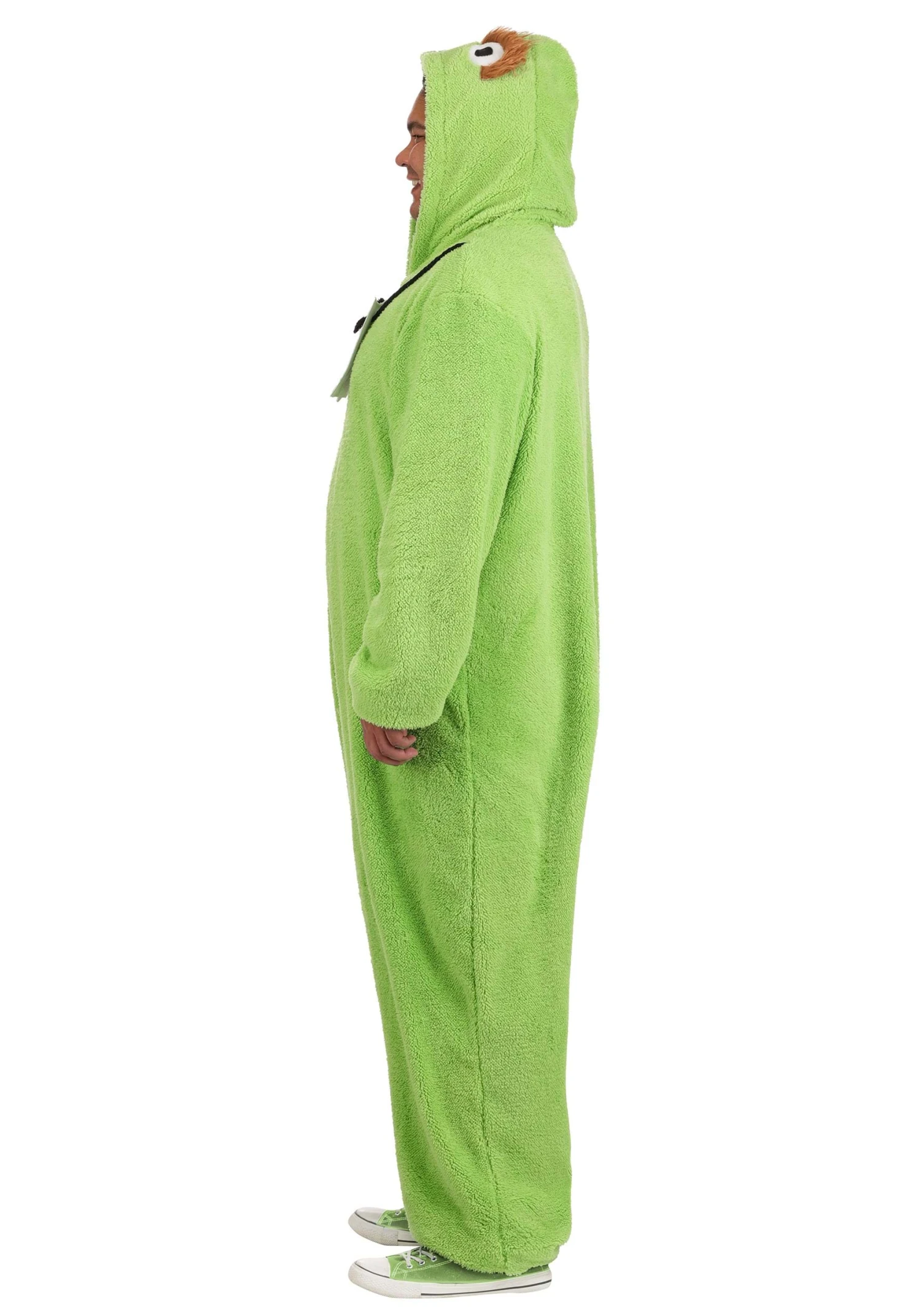 Plus Size Oscar The Grouch Adult Costume Onesie 6 Plus Size Oscar The Grouch Adult Costume Onesie - Image 4