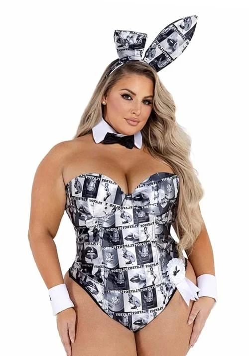 Roma Women's Plus Size Playboy Bunny Cover Girl Costume 6 Roma Women's Plus Size Playboy Bunny Cover Girl Costume - Image 4