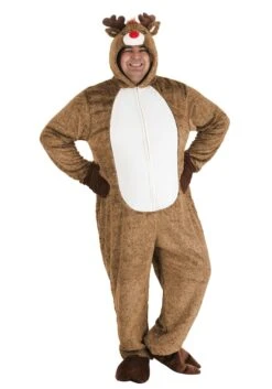 Plus Size Plush Reindeer Costume For Adults
