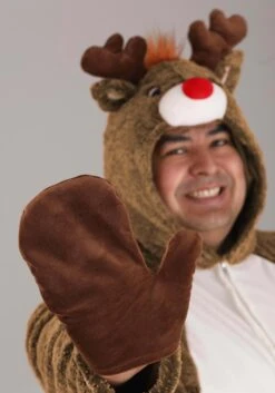 Plus Size Plush Reindeer Costume For Adults -Halloween Costumes plus size plush reindeer costume alt 2