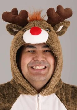 Plus Size Plush Reindeer Costume For Adults -Halloween Costumes plus size plush reindeer costume alt 3