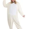 Plus Size Polar Bear Costume Onesie For Adults -Halloween Costumes plus size polar bear costume onesie