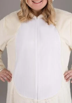 Plus Size Polar Bear Costume Onesie For Adults -Halloween Costumes plus size polar bear costume onesie alt 2