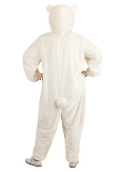 Plus Size Polar Bear Costume Onesie For Adults -Halloween Costumes plus size polar bear costume onesie alt 3