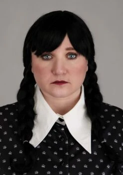 Plus Size Wednesday Addams Polka Dot Costume For Women 12 Plus Size Wednesday Addams Polka Dot Costume For Women -Halloween Costumes plus size polka dot wednesday addams costume dress alt 1 1