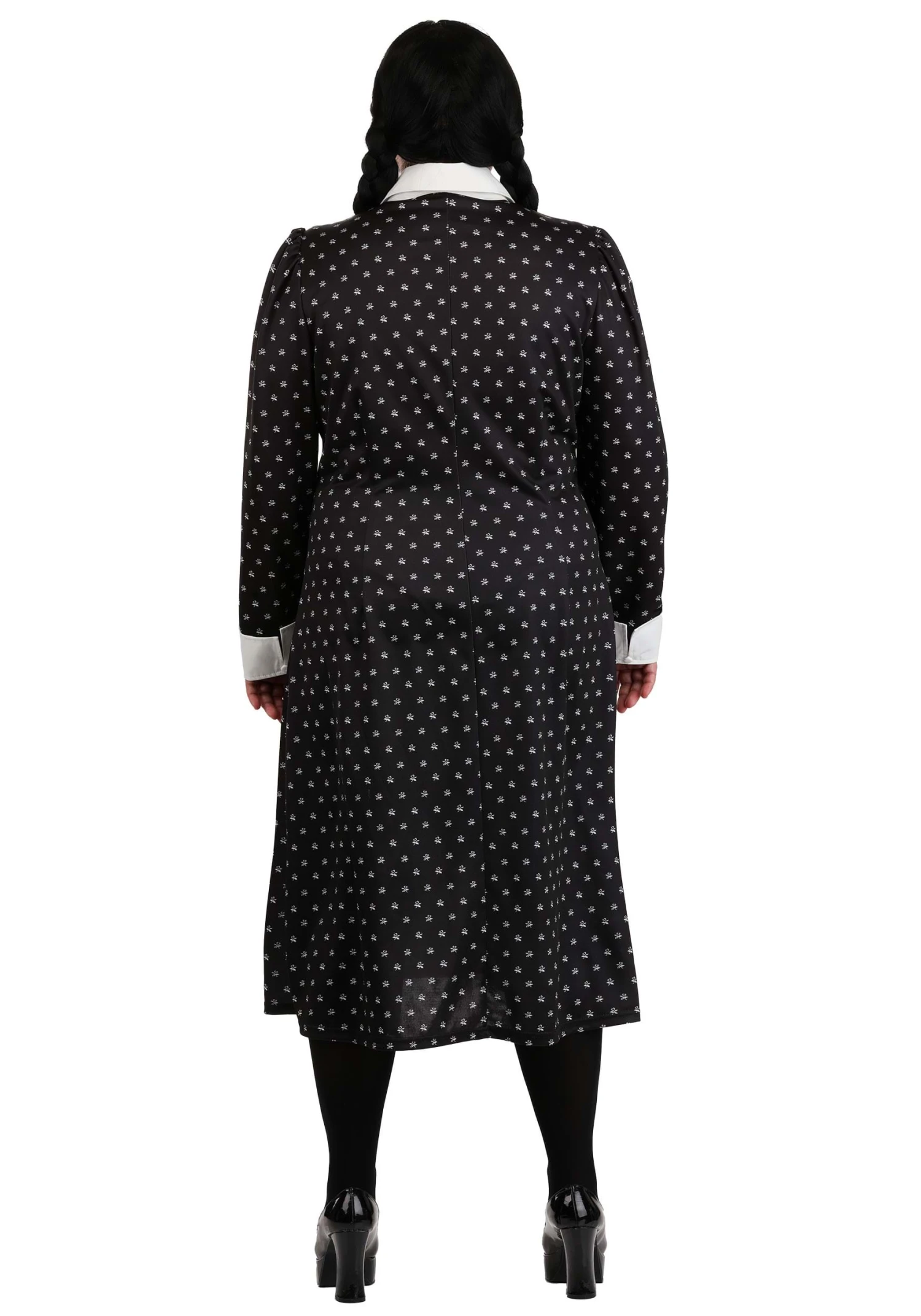 Plus Size Wednesday Addams Polka Dot Costume For Women 4 Plus Size Wednesday Addams Polka Dot Costume For Women - Image 2