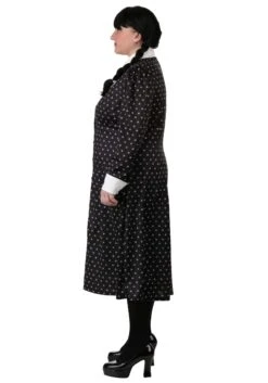 Plus Size Wednesday Addams Polka Dot Costume For Women 10 Plus Size Wednesday Addams Polka Dot Costume For Women -Halloween Costumes plus size polka dot wednesday addams costume dress alt 2