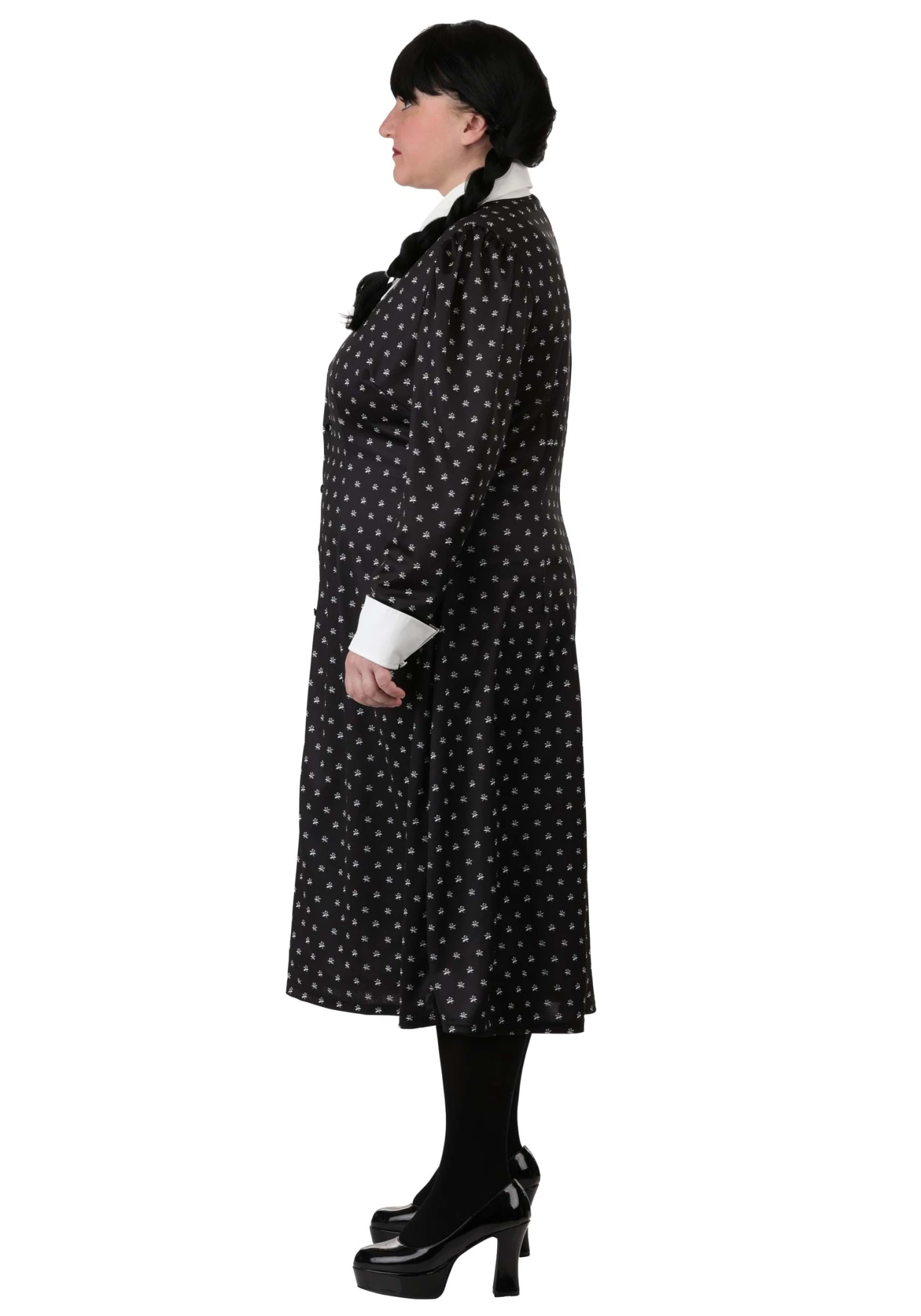Plus Size Wednesday Addams Polka Dot Costume For Women 5 Plus Size Wednesday Addams Polka Dot Costume For Women - Image 3