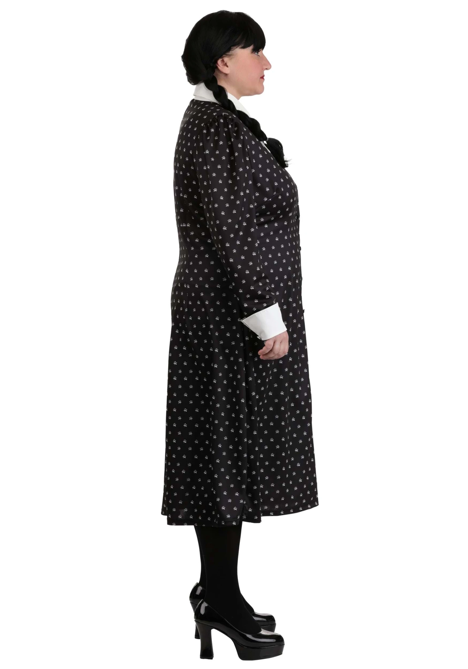 Plus Size Wednesday Addams Polka Dot Costume For Women 6 Plus Size Wednesday Addams Polka Dot Costume For Women - Image 4