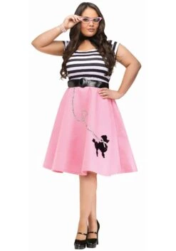 Fun World Plus Size Women's Poodle Skirt Dress Costume