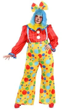 Women's Plus Size Posh Polka Dot Clown Costume