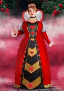 Women's Plus Size Premium Queen Of Hearts Costume
