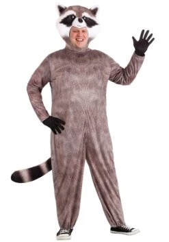 Plus Size Realistic Raccoon Costume For Adults -Halloween Costumes plus size realistic raccoon costume alt 2