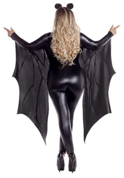 Plus Size Sexy Skeleton Bat Jumpsuit Women's Costume With Attached Wings -Halloween Costumes plus size sexy skeleton bat jumpsuit costume alt 1