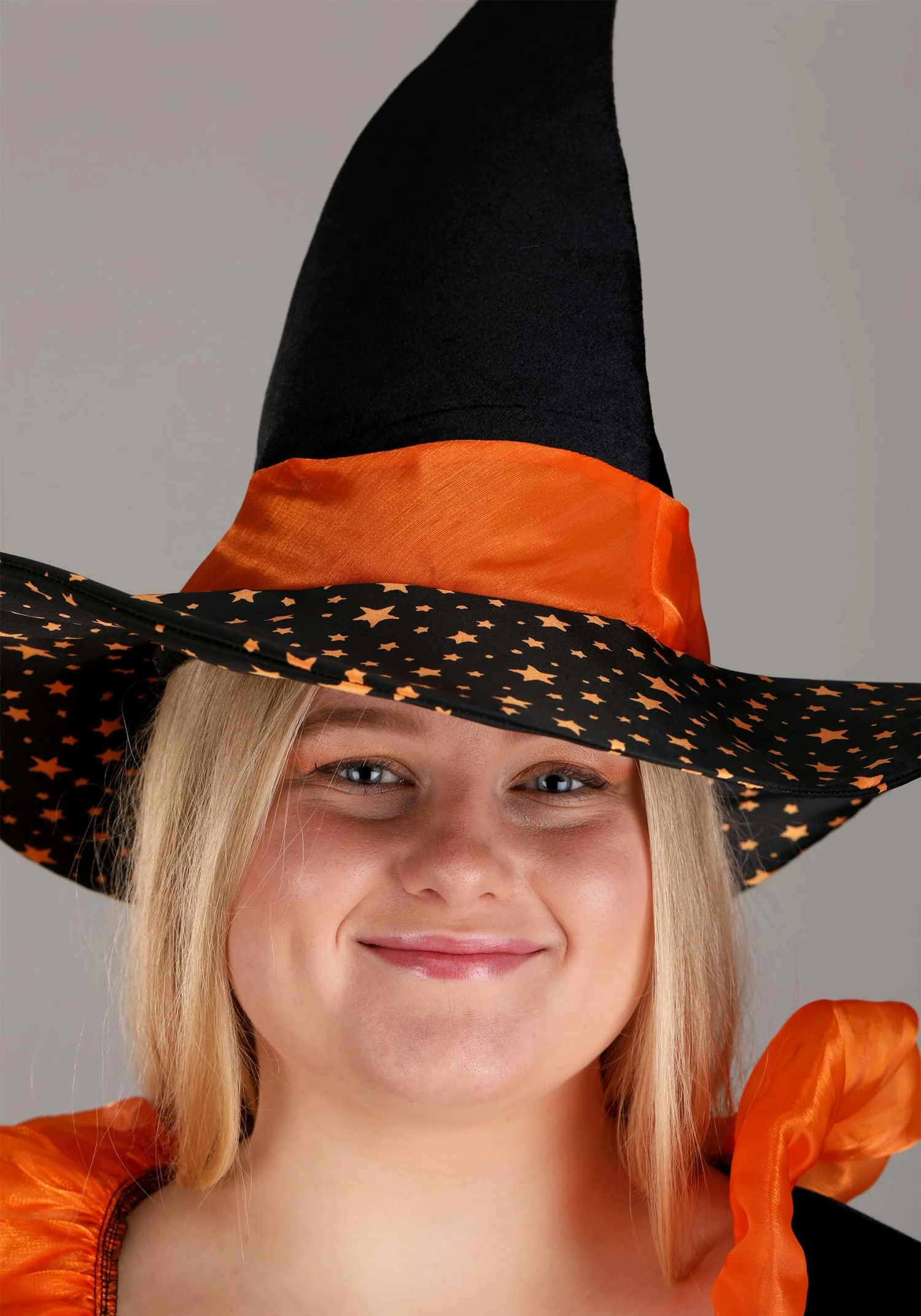 Women's Plus Size Sparkling Orange Witch Costume Dress 5 Women's Plus Size Sparkling Orange Witch Costume Dress - Image 3