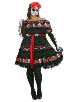 Plus Size Sugar Skull Women's Costume