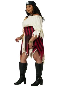 Plus Size Sultry Sea Pirate Costume For Women -Halloween Costumes plus size sultry sea pirate costume for women alt 1