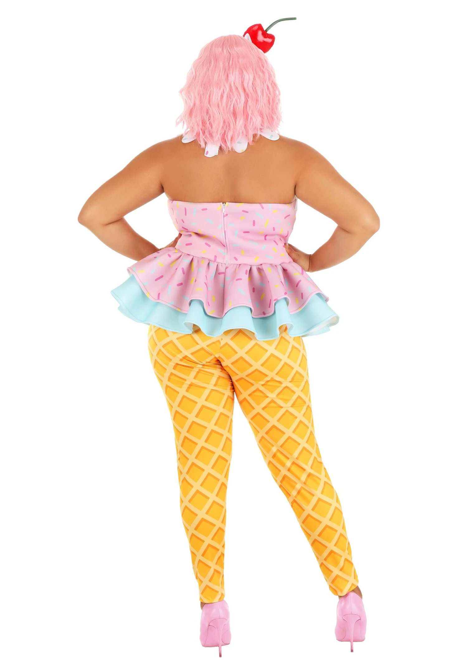 Women's Plus Size Sweet Treat Ice Cream Costume 4 Women's Plus Size Sweet Treat Ice Cream Costume - Image 2