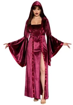 Dreamgirl Women's Plus Size Velvet Hooded Renaissance Maiden Costume