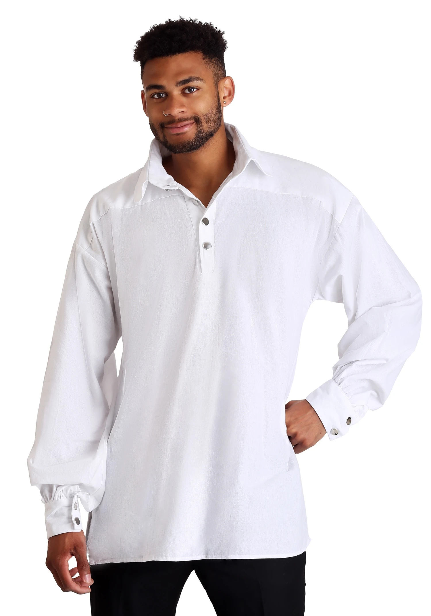Plus Size Men's White Highlander Costume Shirt 3 Plus Size Men's White Highlander Costume Shirt