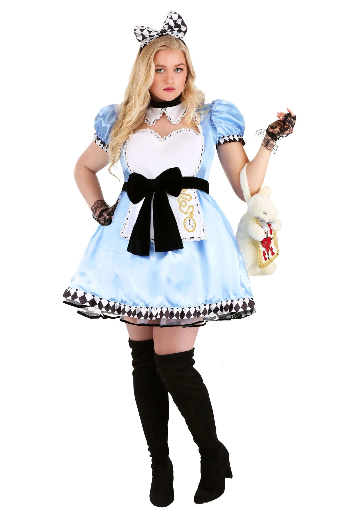 Plus Size Alluring Alice Costume Dress For Women 3 Plus Size Alluring Alice Costume Dress For Women