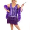 Women's Plus Size Amethyst Purple Flapper Costume