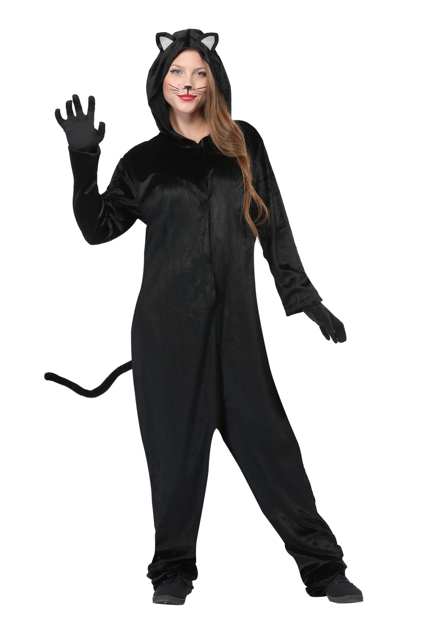 Plus Size Adult Black Cat Jumpsuit Costume 3 Plus Size Adult Black Cat Jumpsuit Costume
