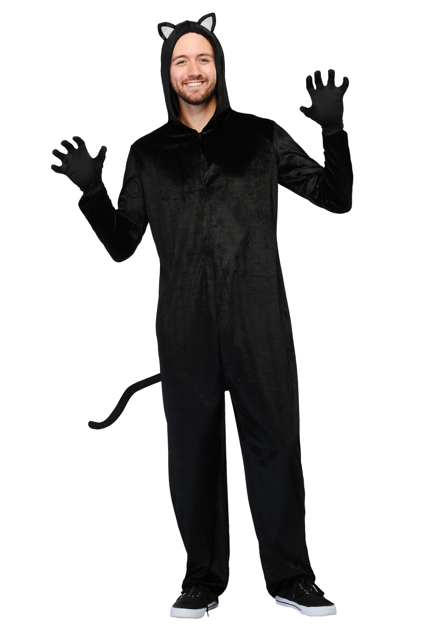 Plus Size Adult Black Cat Jumpsuit Costume 4 Plus Size Adult Black Cat Jumpsuit Costume - Image 2