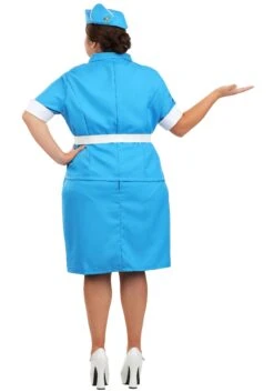 Plus Size Flight Attendant Women's Costume Dress -Halloween Costumes plus size womens flight crew costume alt 7