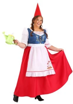 Plus Size Garden Gnome Women's Costume -Halloween Costumes plus size womens garden gnome costume alt 2