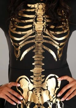 Women's Plus Size Gilded Skeleton Costume Dress 9 Women's Plus Size Gilded Skeleton Costume Dress -Halloween Costumes plus size womens gilded skeleton dress costume alt 3