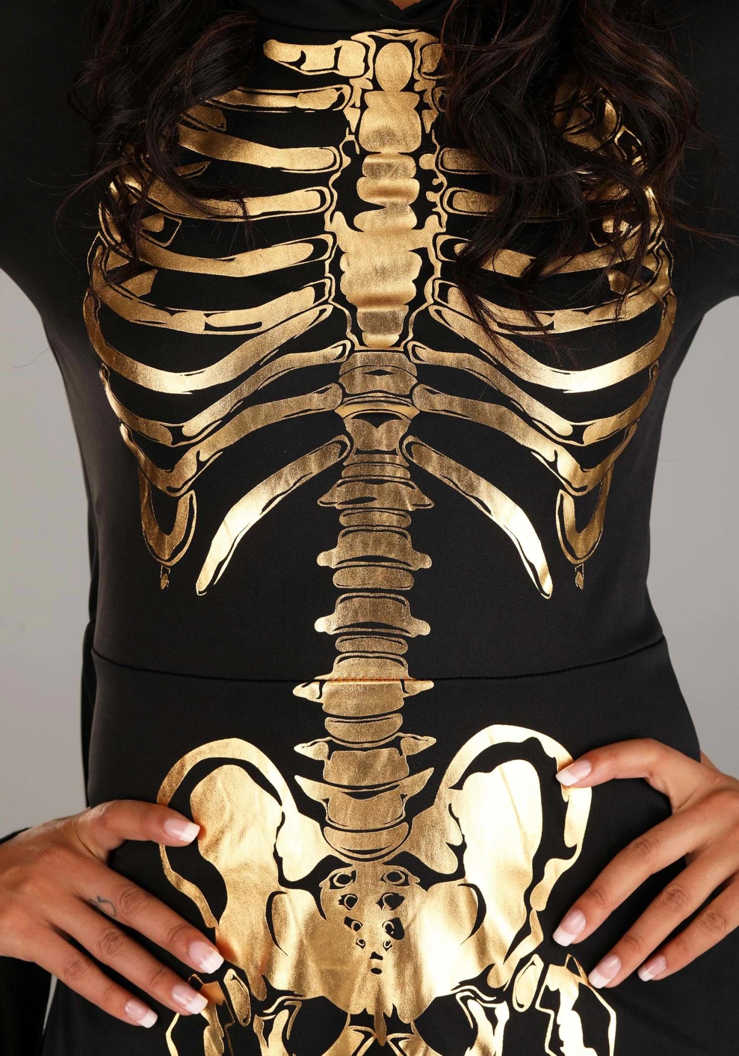 Women's Plus Size Gilded Skeleton Costume Dress 6 Women's Plus Size Gilded Skeleton Costume Dress - Image 4