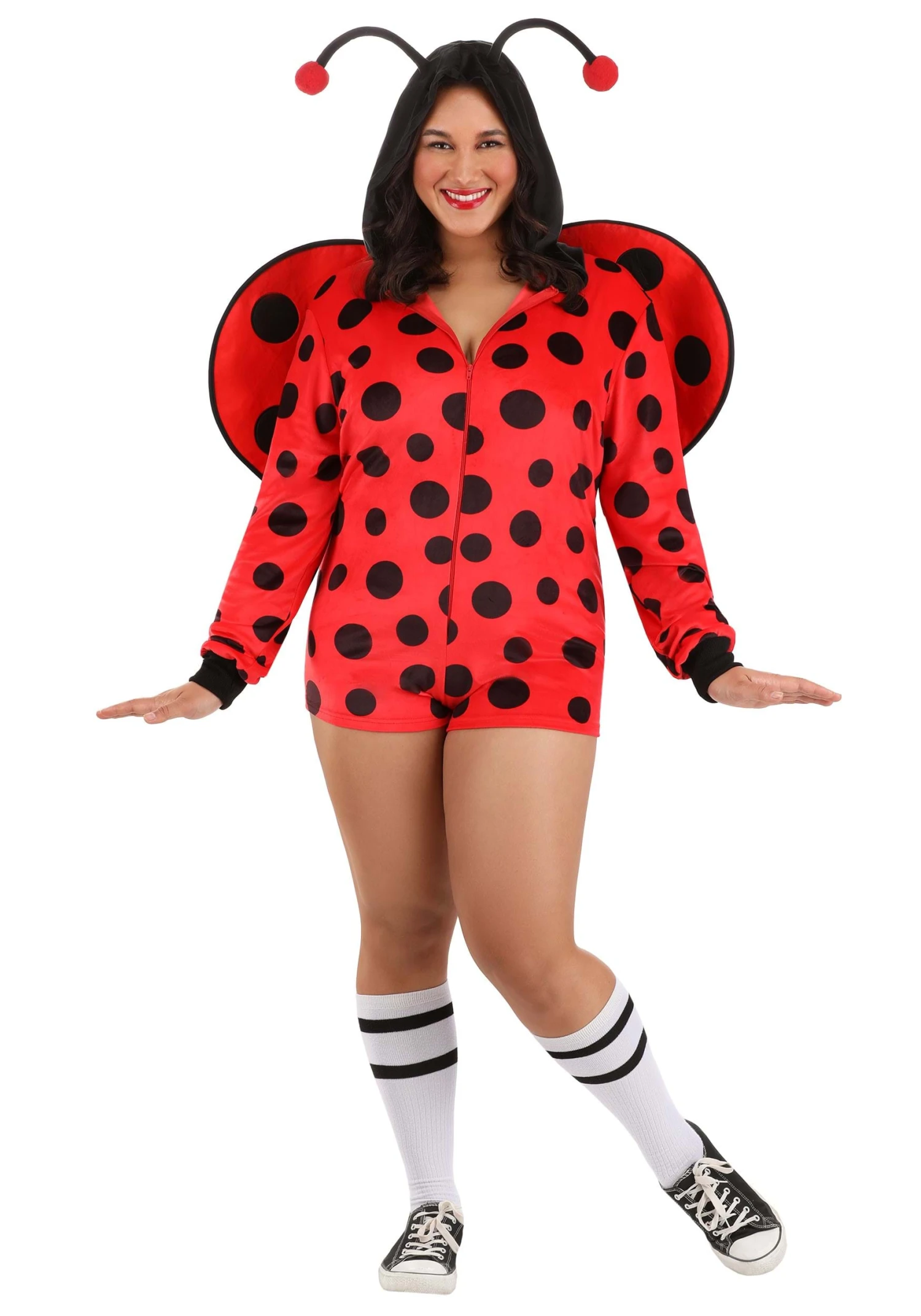 Plus Size Ladybug Costume Romper For Women 3 Plus Size Ladybug Costume Romper For Women
