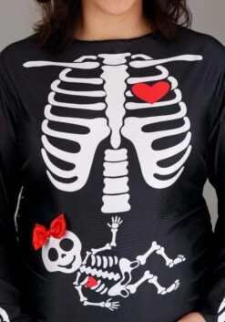 Plus Size Maternity Skeleton Costume For Women -Halloween Costumes plus size womens maternity skeleton costume alt 2
