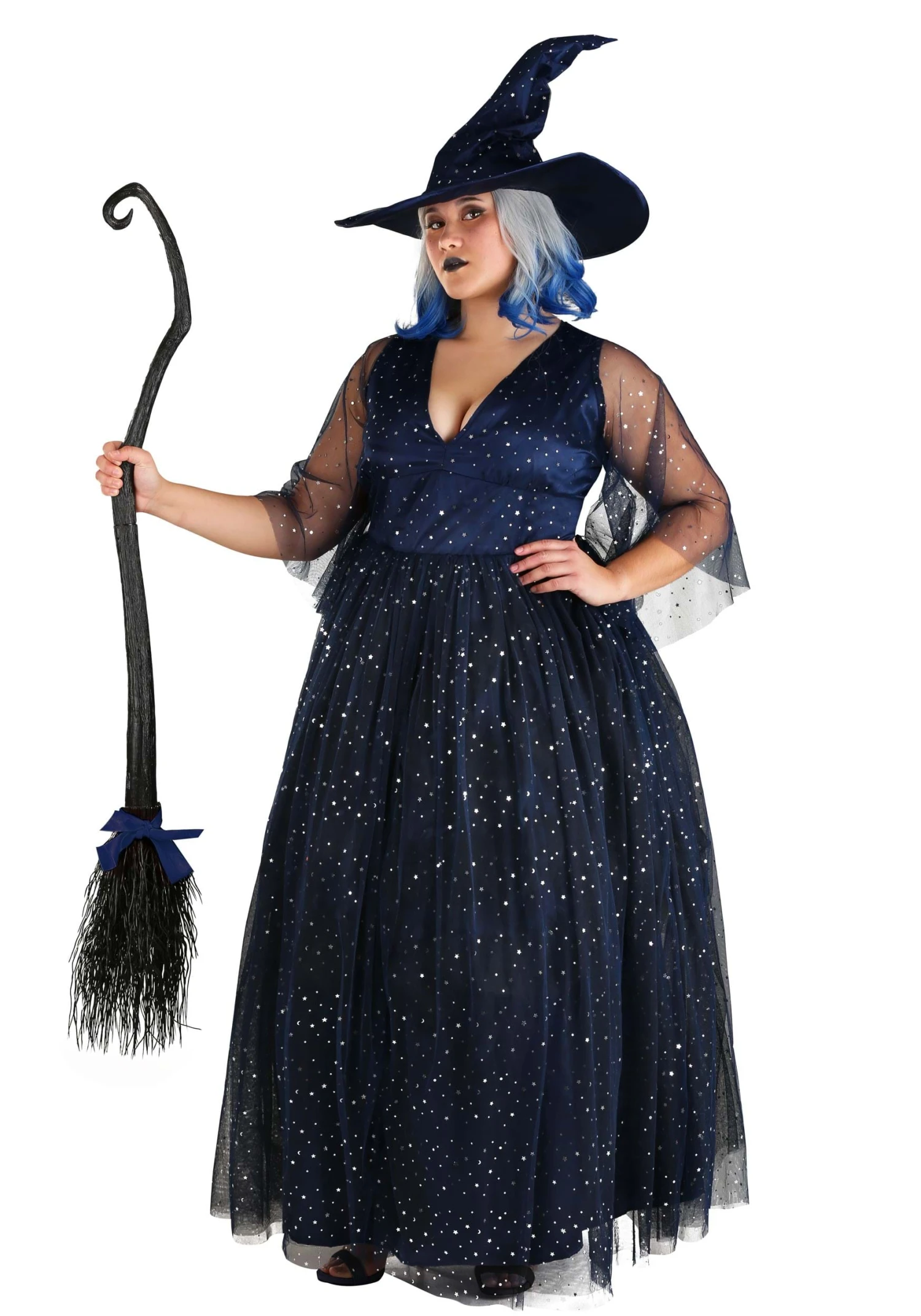 Plus Size Moonbeam Witch Costume For Women 3 Plus Size Moonbeam Witch Costume For Women