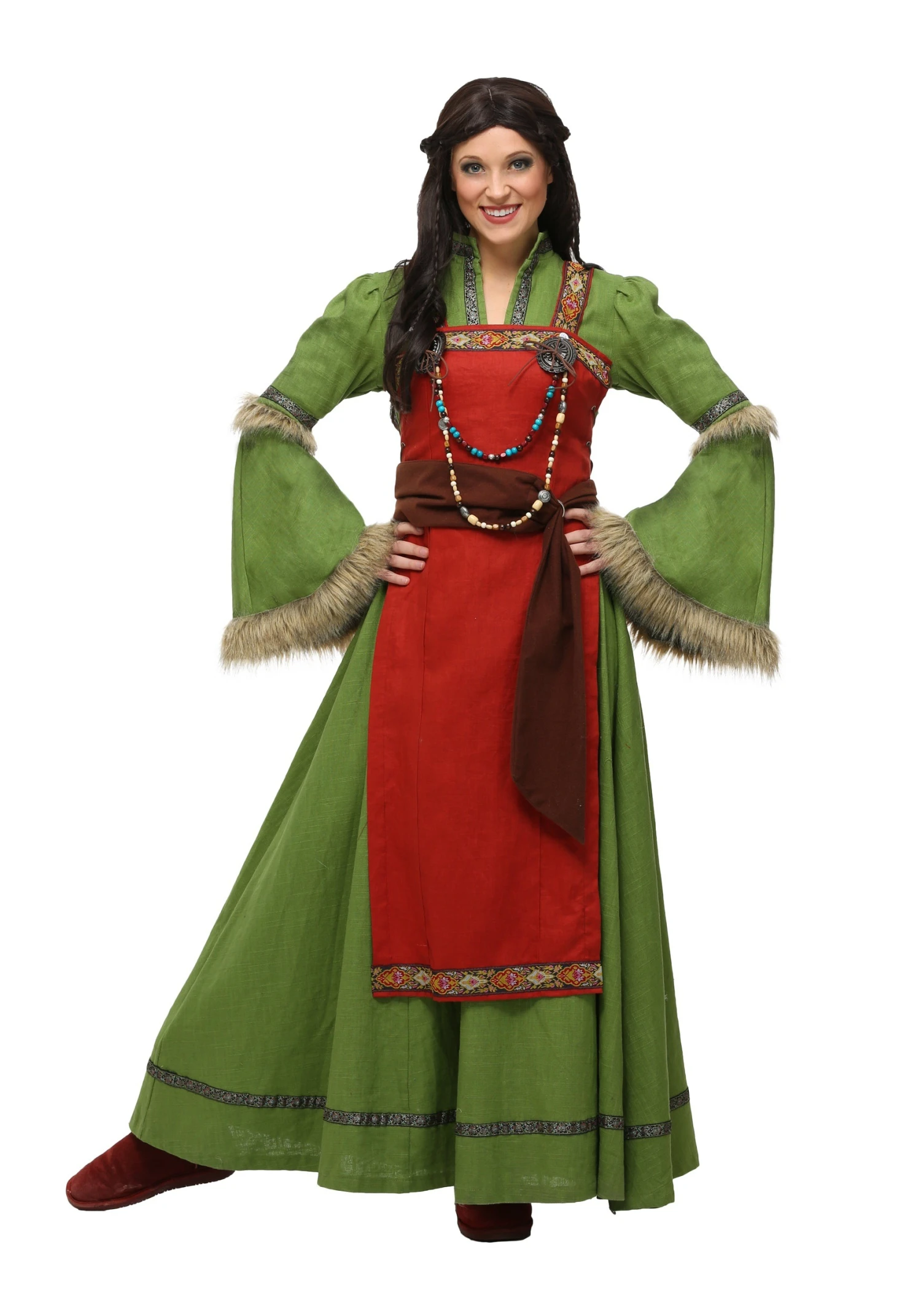 Women's Plus Size Peasant Viking Costume Dress 4 Women's Plus Size Peasant Viking Costume Dress - Image 2
