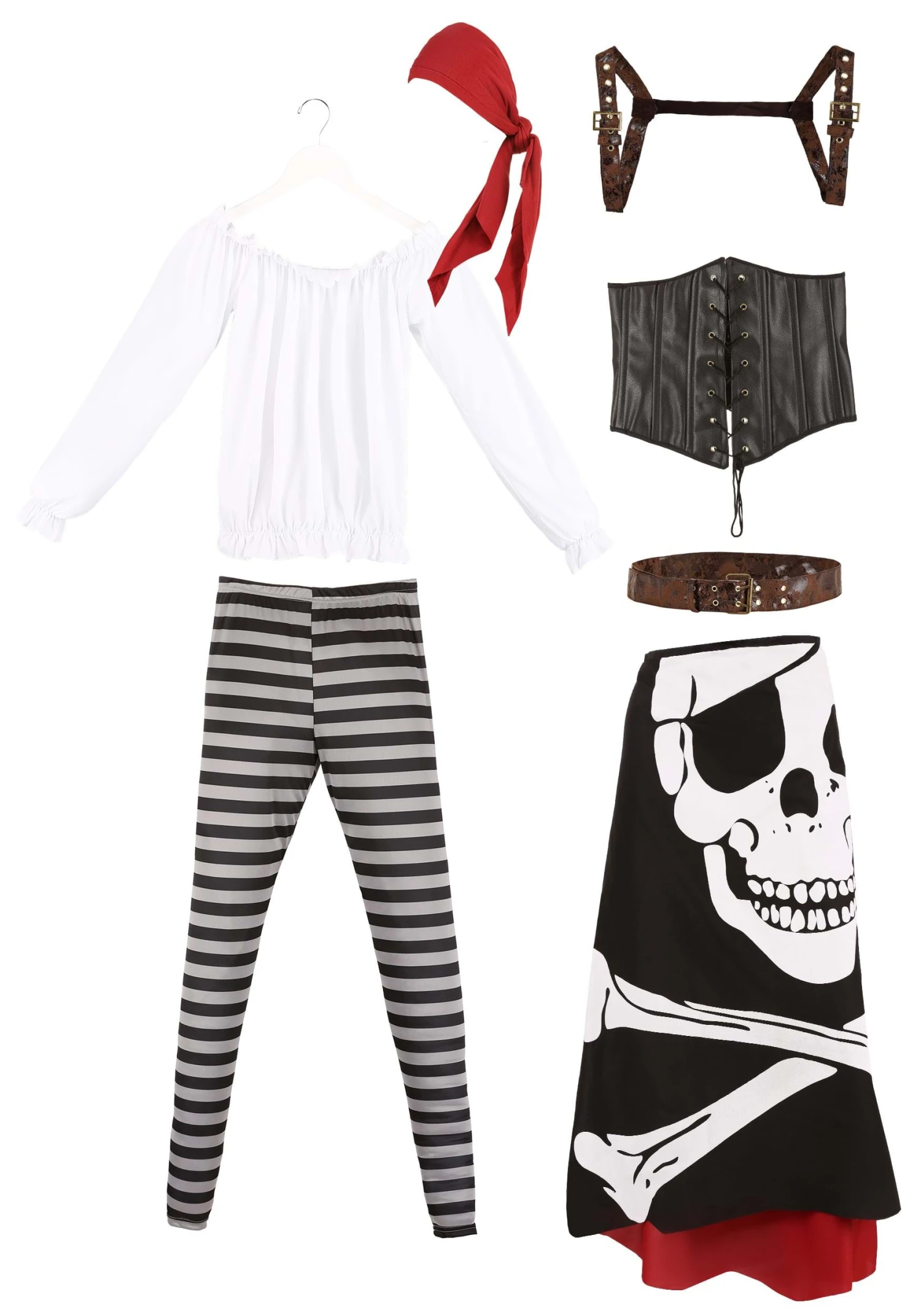 Women's Plus Size Skeleton Flag Rogue Pirate Costume 14 Women's Plus Size Skeleton Flag Rogue Pirate Costume - Image 12