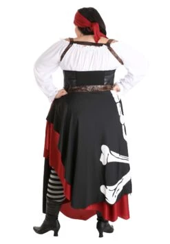 Women's Plus Size Skeleton Flag Rogue Pirate Costume 20 Women's Plus Size Skeleton Flag Rogue Pirate Costume -Halloween Costumes plus size womens pirate flag gypsy costume alt 6