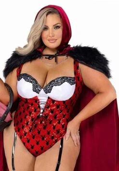 Roma Women's Plus Size Playboy Bunny Red Riding Hood Costume -Halloween Costumes plus size womens playboy red riding hood costume 1