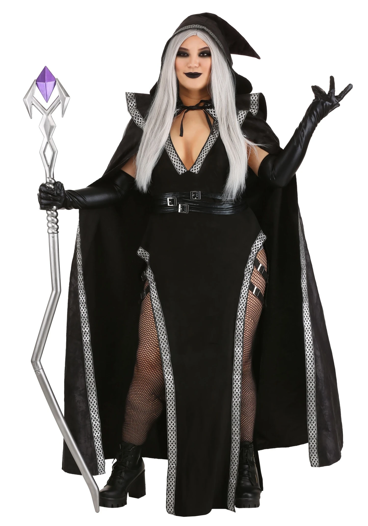 Women's Plus Size Enchanted Warlock Costume 3 Women's Plus Size Enchanted Warlock Costume
