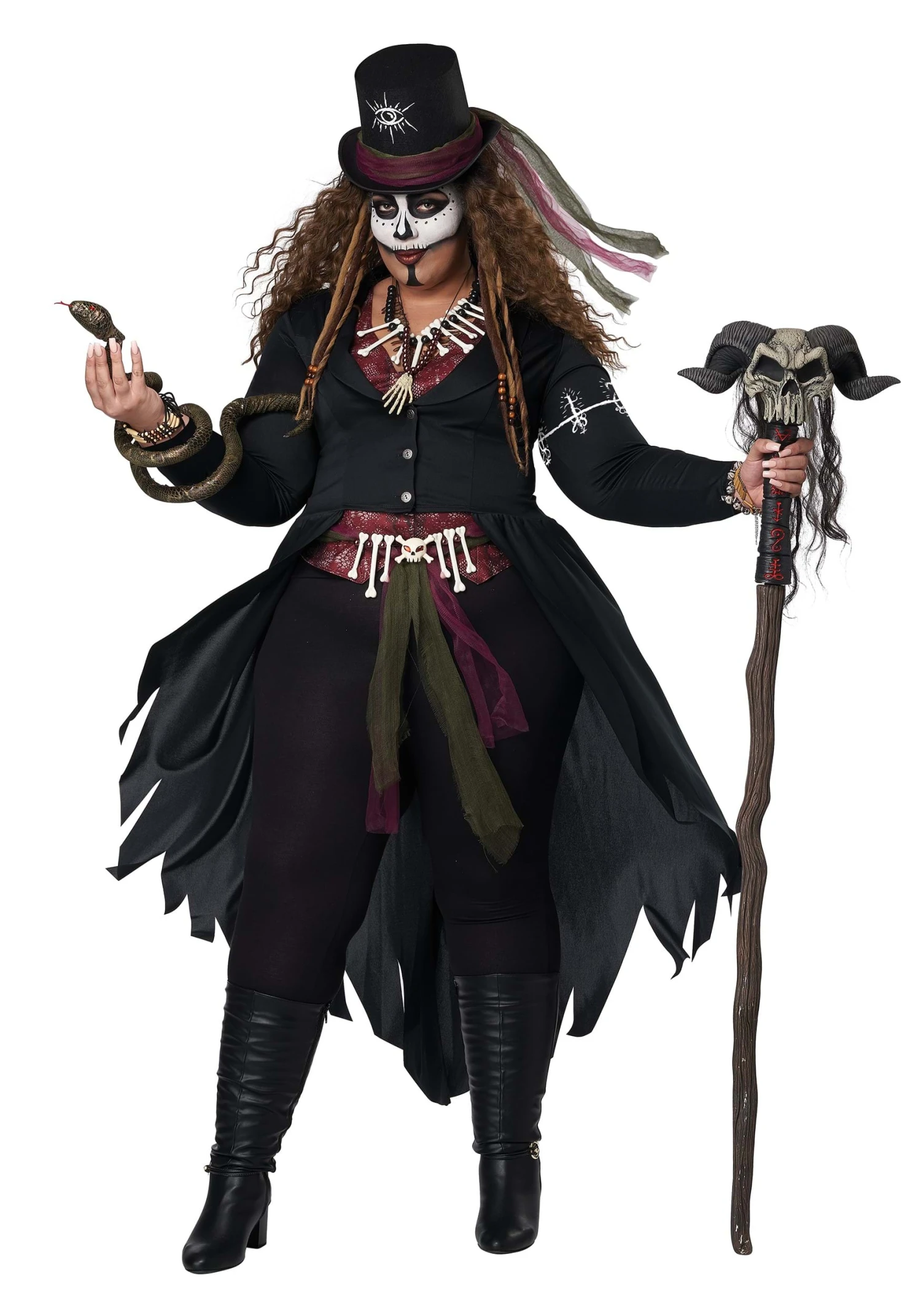 Women's Plus Size Voodoo Magic Costume 3 Women's Plus Size Voodoo Magic Costume