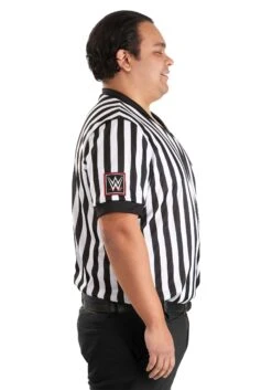 Men's Plus Size WWE Referee Shirt Costume -Halloween Costumes plus size wwe referee shirt costume alt 4