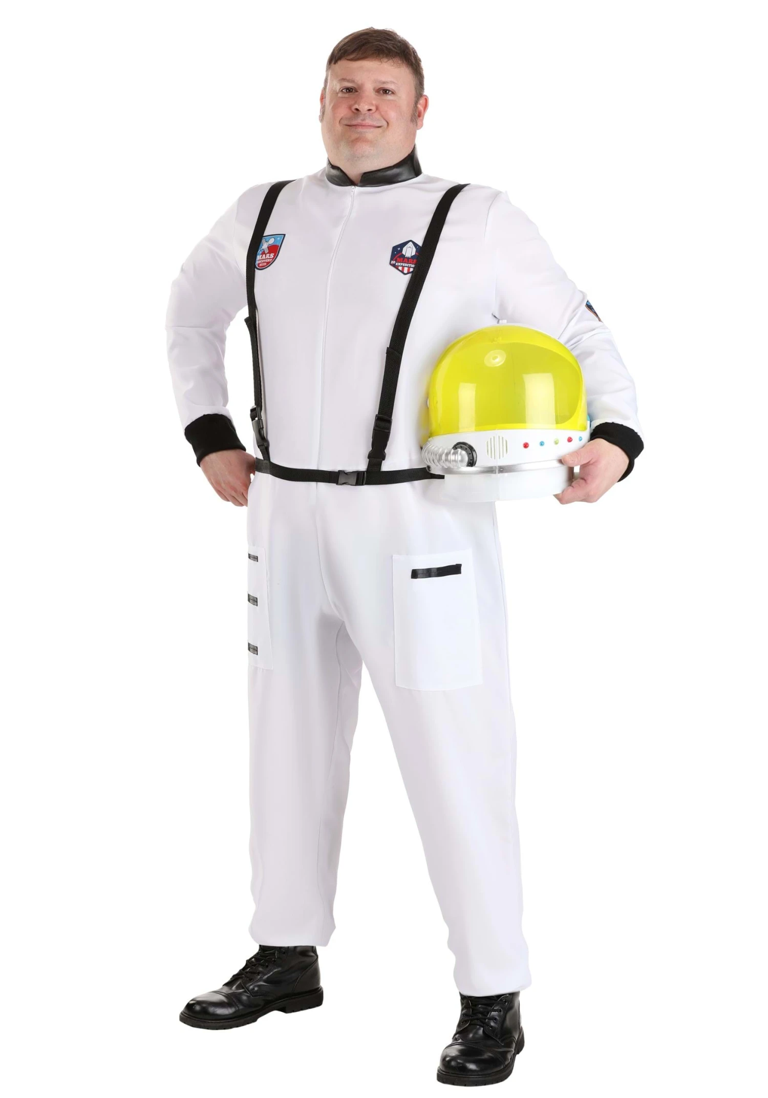 Plus Size Classic White Astronaut Adult Costume 3 Plus Size Classic White Astronaut Adult Costume