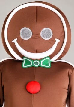 Plus Sized Iced Gingerbread Man Costume For Men 8 Plus Sized Iced Gingerbread Man Costume For Men -Halloween Costumes plus sized iced gingerbread man costume alt 2