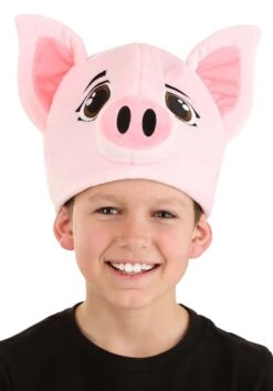 Pink Pig Costume Plush Hat -Halloween Costumes plush pig hat alt 2