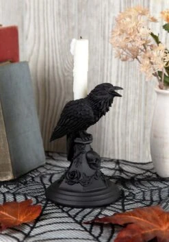 Poe's Raven Candle Stick Holder Halloween Decoration