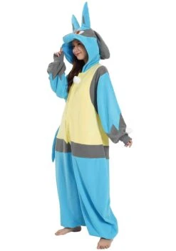 Plus Size Pokemon Lucario Kigurumi Costume For Adults -Halloween Costumes pokemon plus size adult lucario kigurumi alt 4