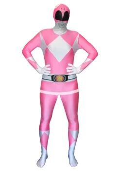 Power Rangers: Pink Ranger Morphsuit Costume 5 Power Rangers: Pink Ranger Morphsuit Costume -Halloween Costumes power rangers pink ranger morphsuit close up