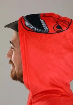 Adult Power Rangers Red Ranger Hooded Union Suit Costume -Halloween Costumes power rangers red ranger hooded union suit alt 1